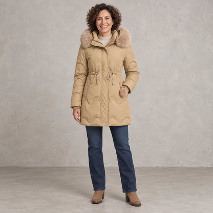parka coat — Lana Tan front — view 5