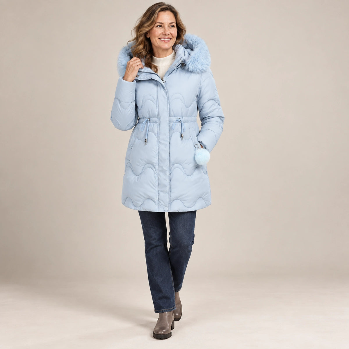 parka coat — Lana Light Blue alternate angle — view 7