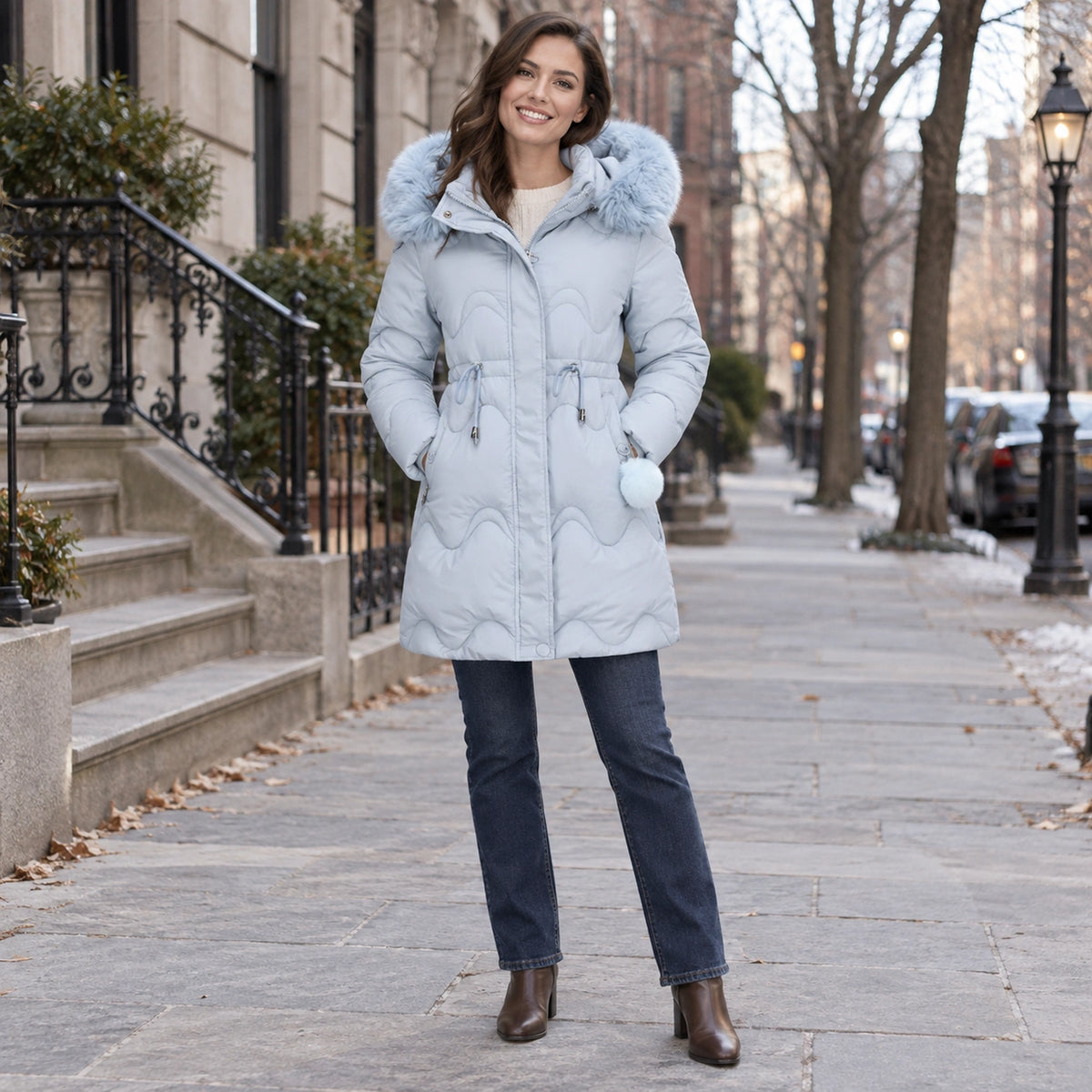 parka coat — Lana Light Blue 1 — view 8