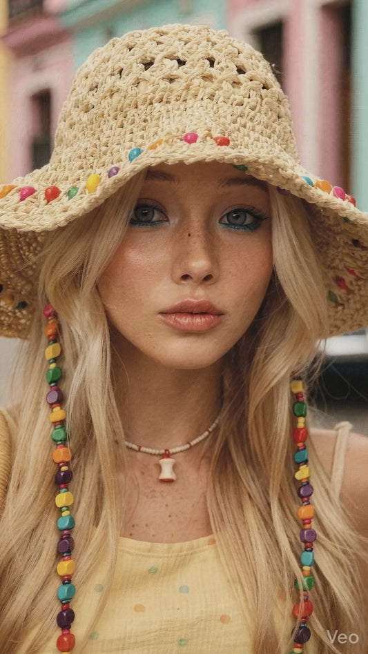 Camelia | Womens Trendy Colorful Crochet Summer Bucket Hat