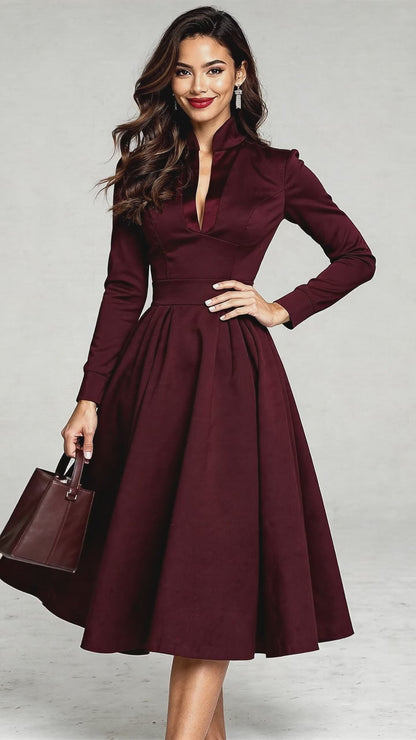 Sophie | Womens Elegant V-Neck Midi Dress
