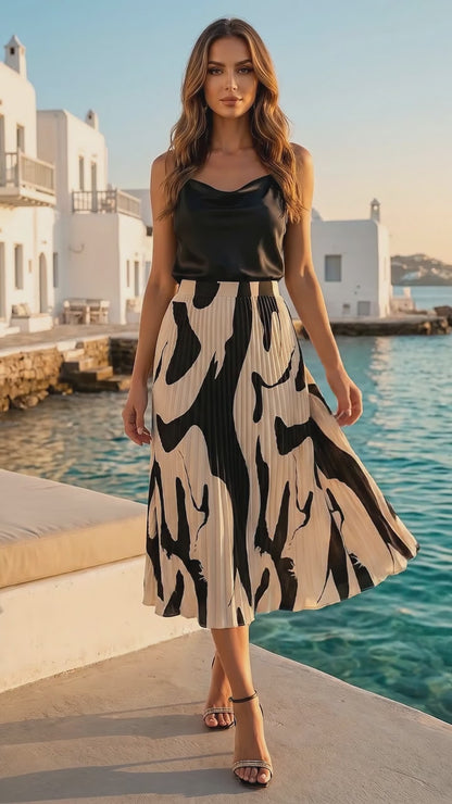 Amelia | Womens Artsy Sophisticated Autumn Midi Skirt