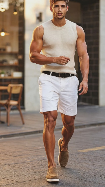 William | Mens Athletic Fit Chino Shorts with Side Pockets