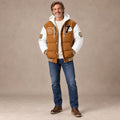 Men's Hooded Puffer Jacket — Emmett Caramel Brown White
