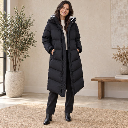 puffer jacket — Usa and Canada October–December front relaxed pose; Black; complete product worn by a happy adult — view 5