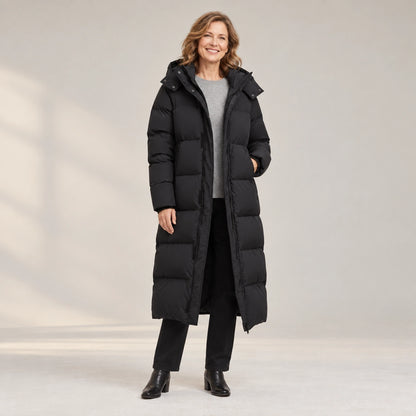 puffer jacket — Usa and Canada October–December alternate angle; Black; complete product worn by a happy adult model — view 4