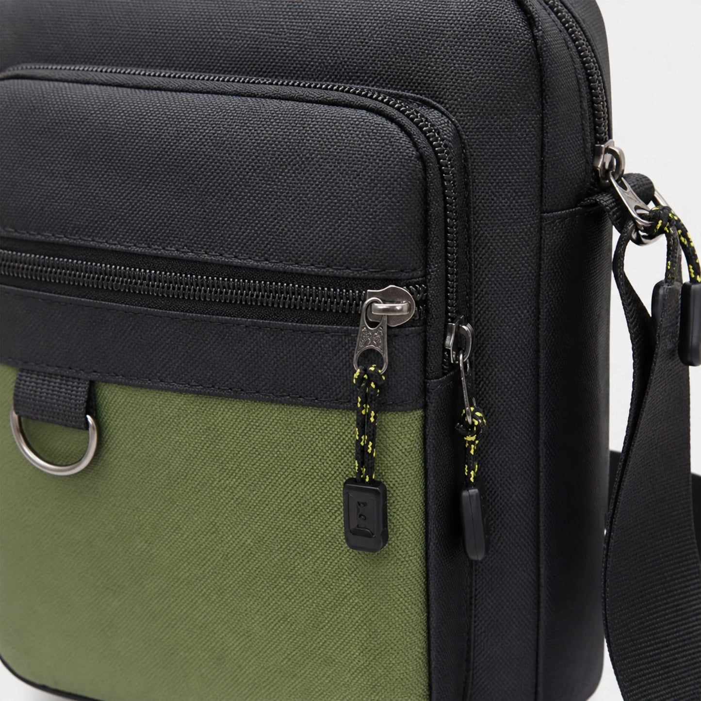 Black sling bag construction detail — view 6