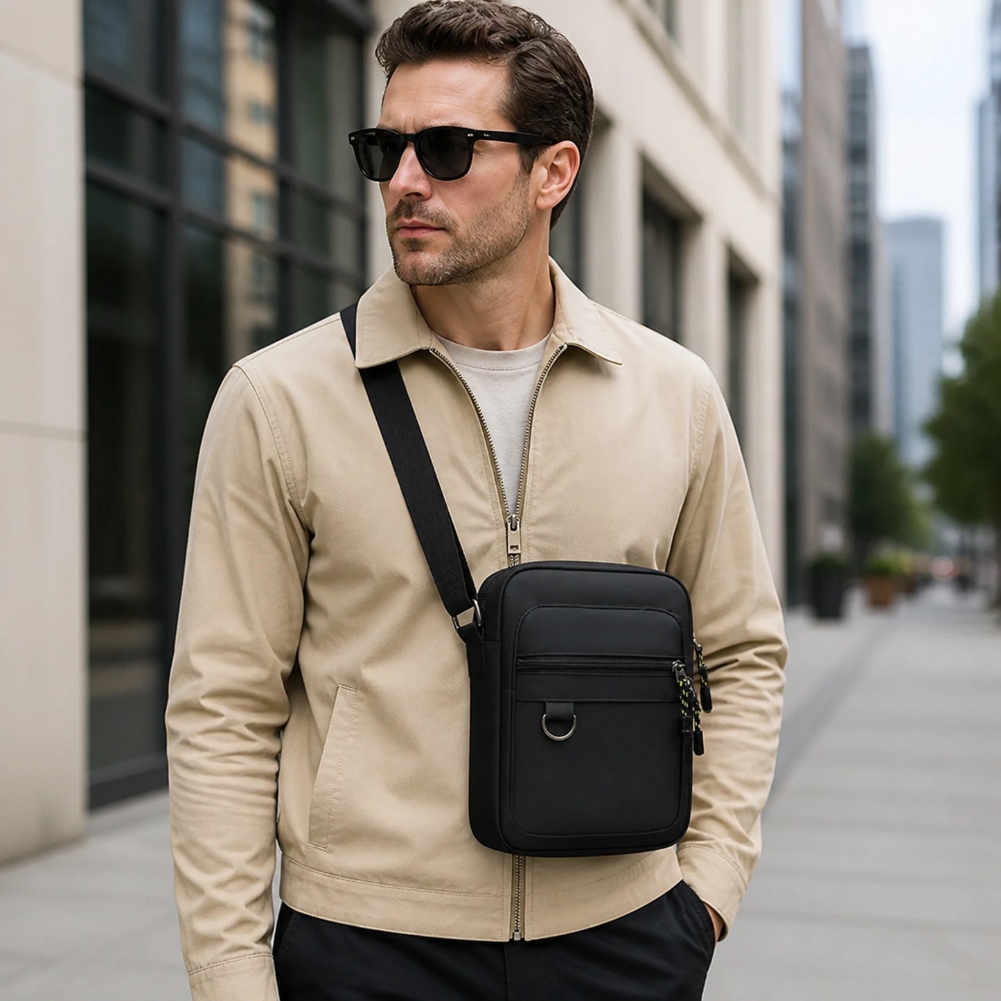 Black sling bag adult view — view 7