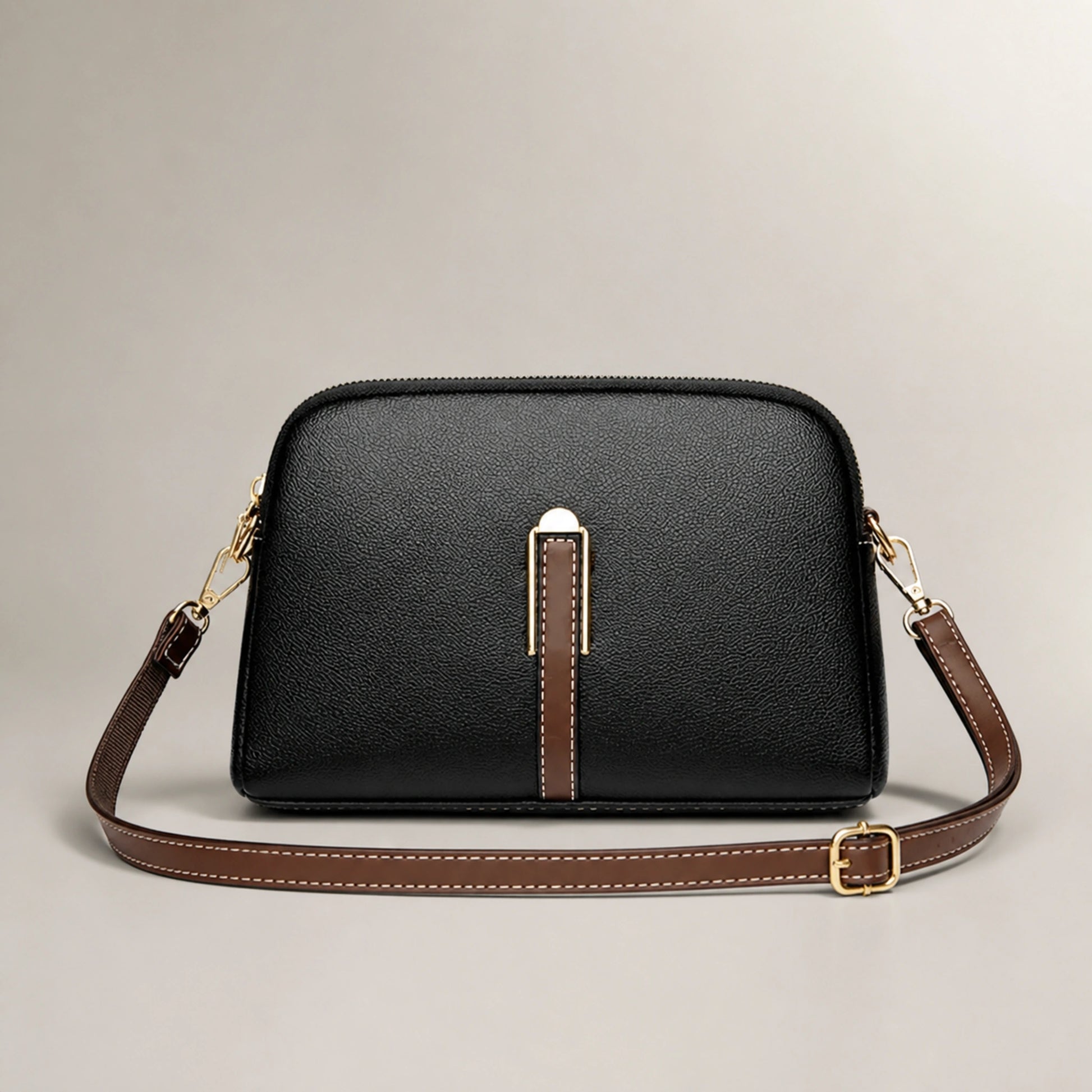 Black sling bag complete front view