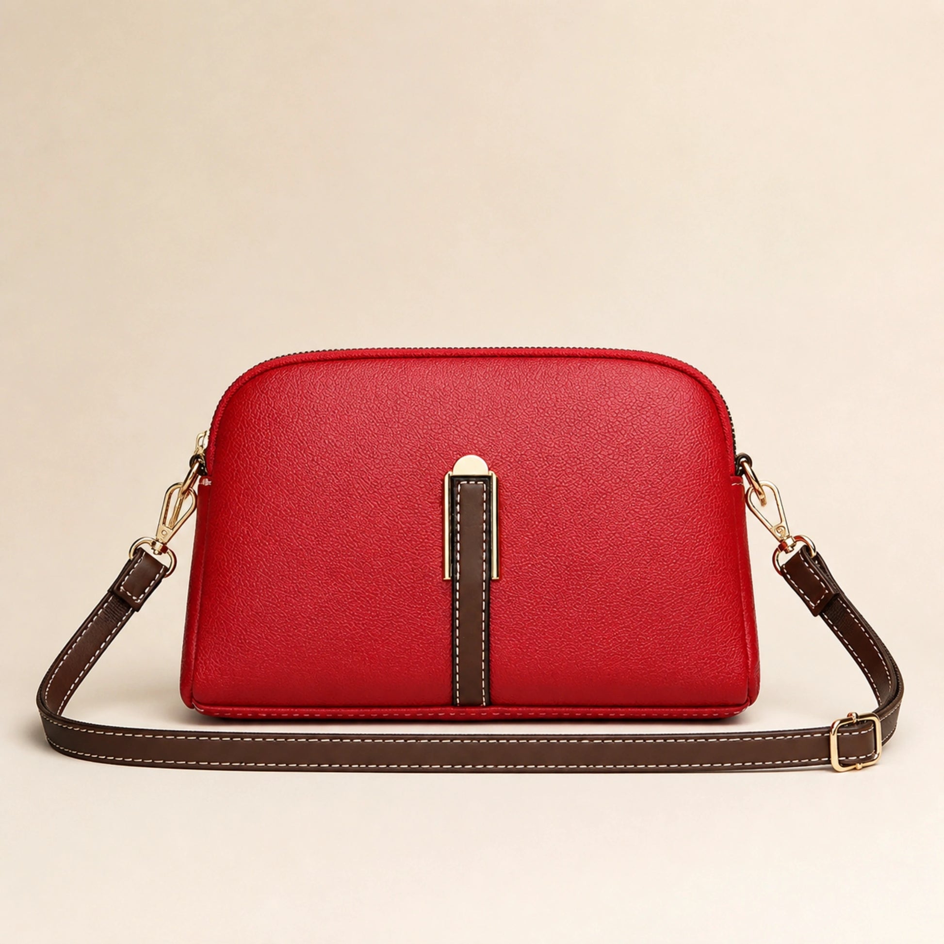Red sling bag complete front view — view 2