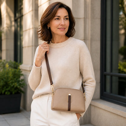 Taupe sling bag adult view — view 8