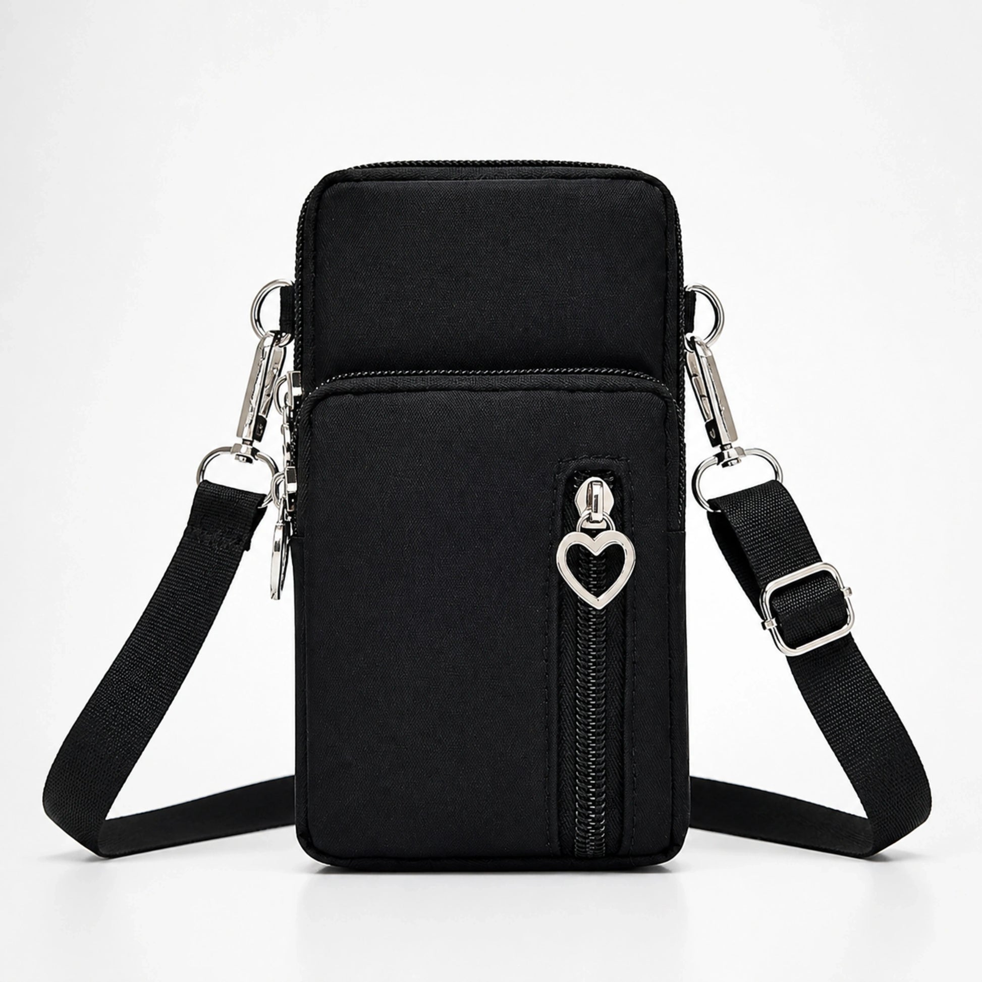 Black sling bag complete front view — view 4