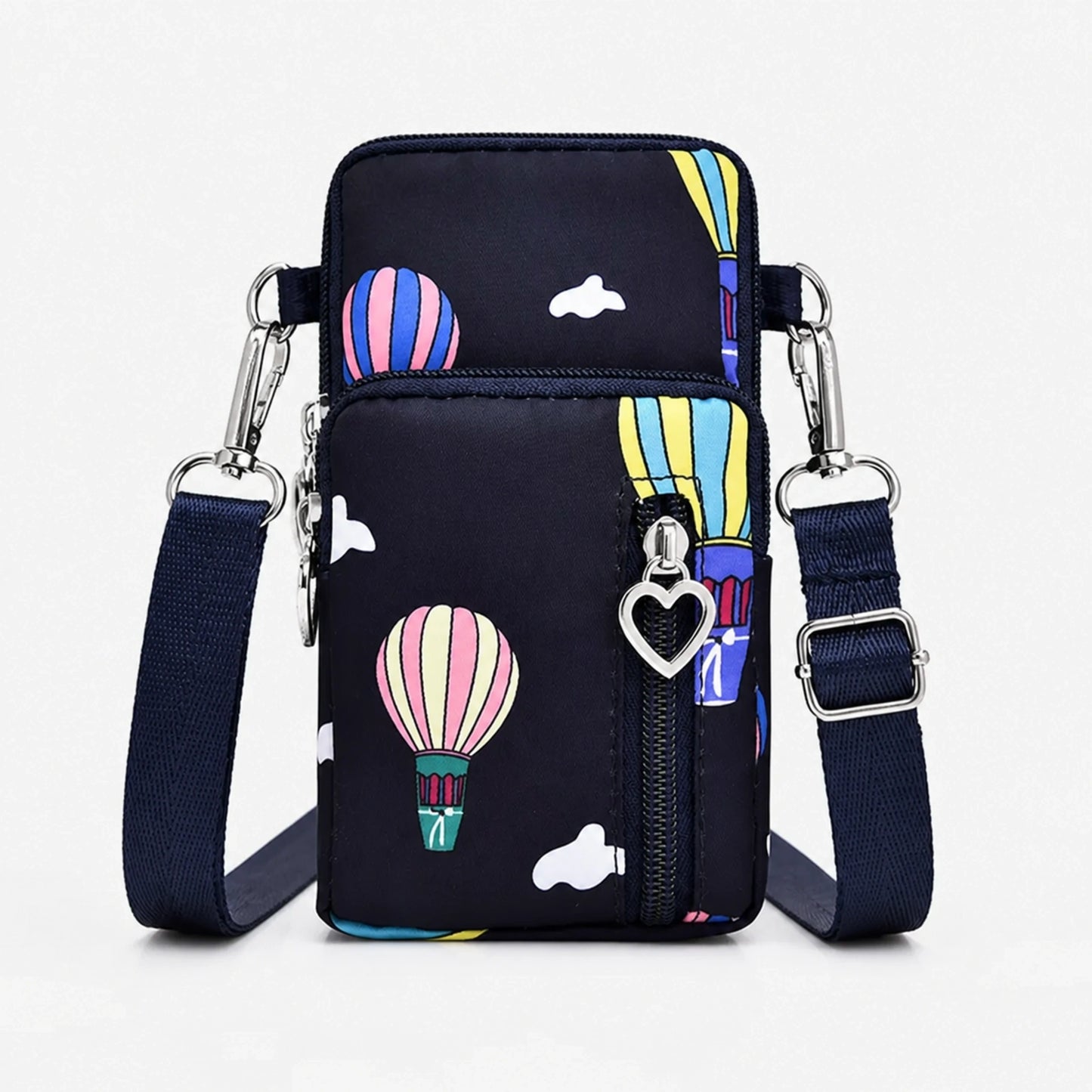 Navy Balloon Print sling bag complete front view — view 6