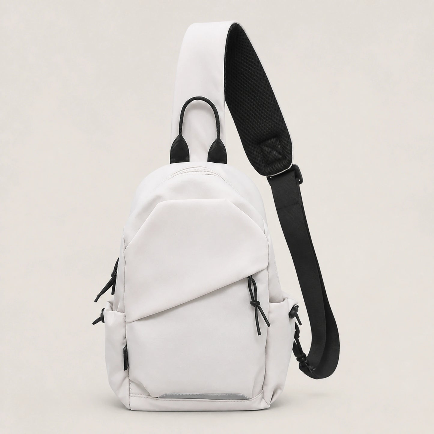 White Classic sling bag complete front view