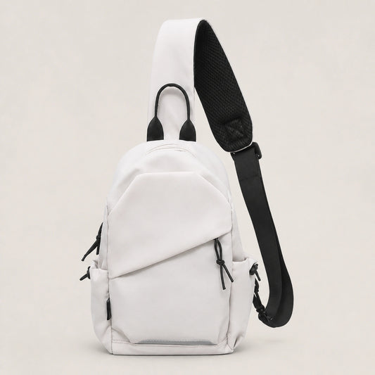 White Classic sling bag complete front view