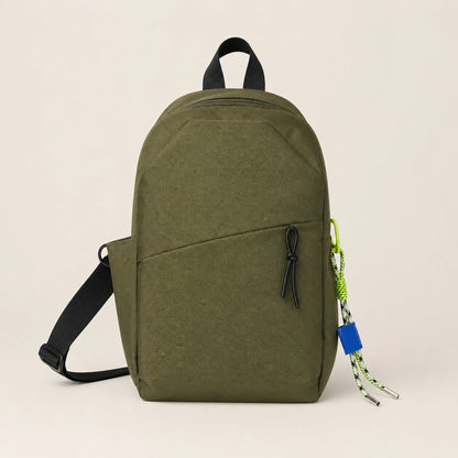Olive Green with Pendant sling bag complete front view — view 12