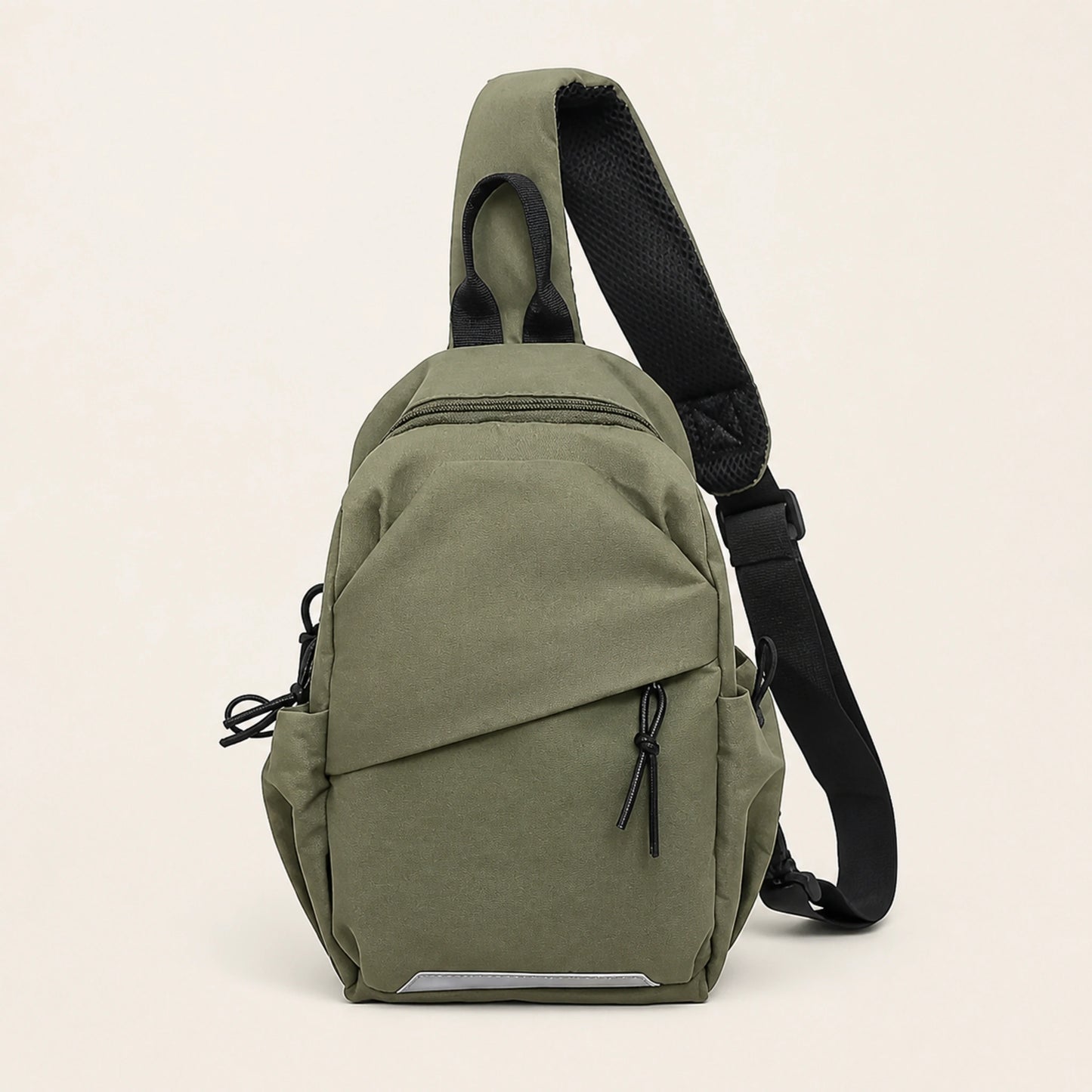 Olive Green Classic sling bag complete front view — view 4