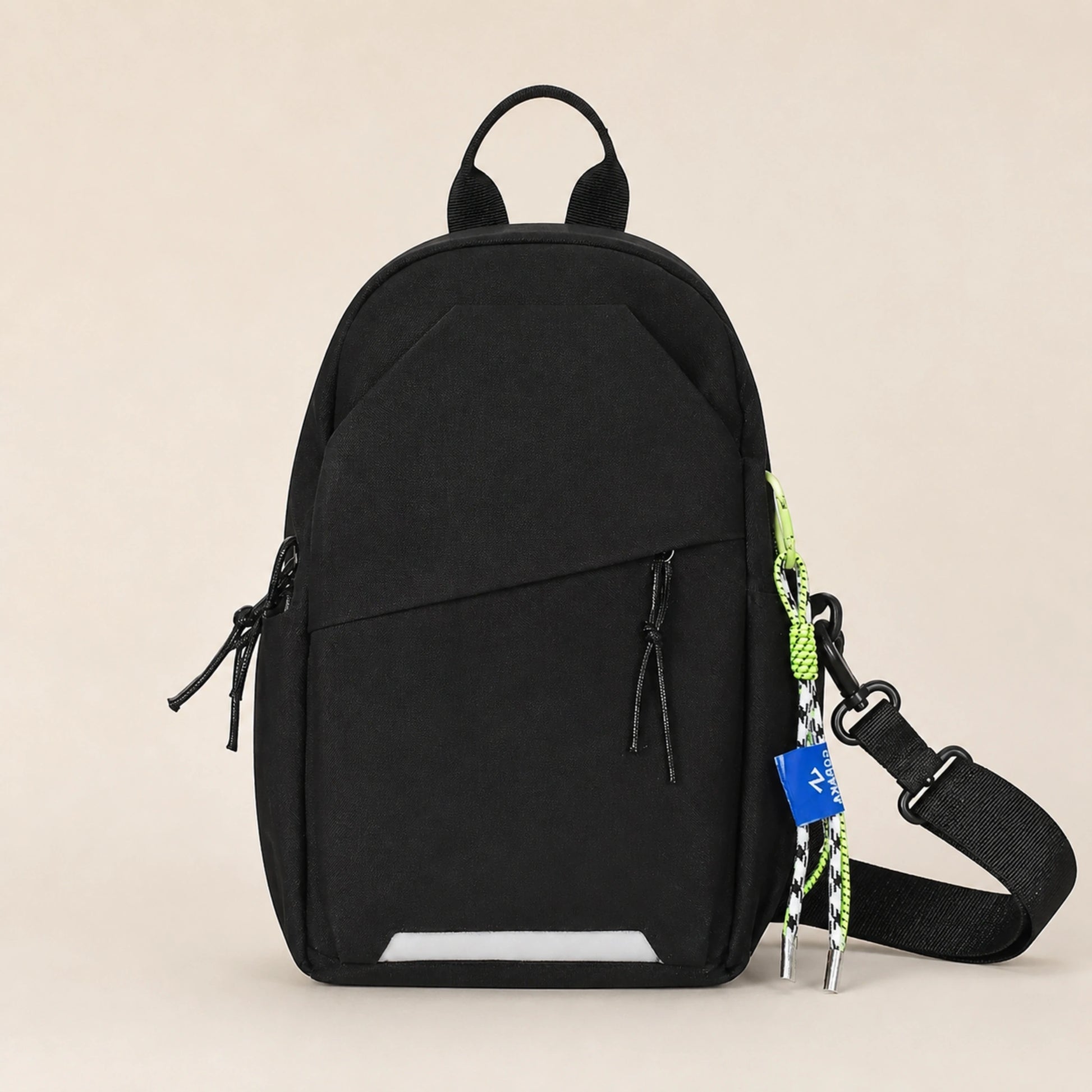 Black with Pendant sling bag complete front view — view 9