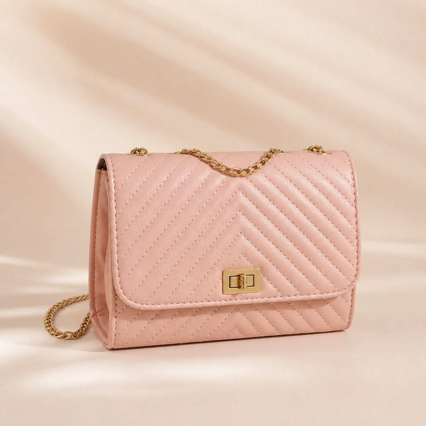Blush Pink sling bag complete front view — view 2