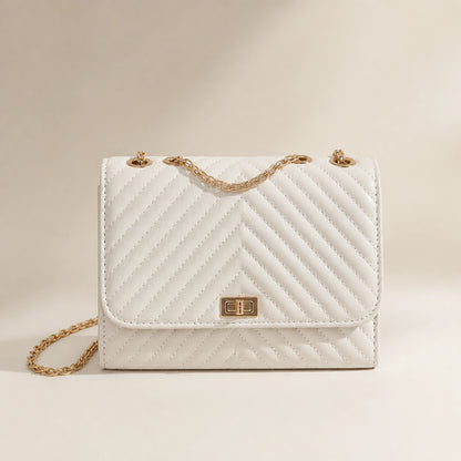 Ivory White sling bag complete front view — view 3