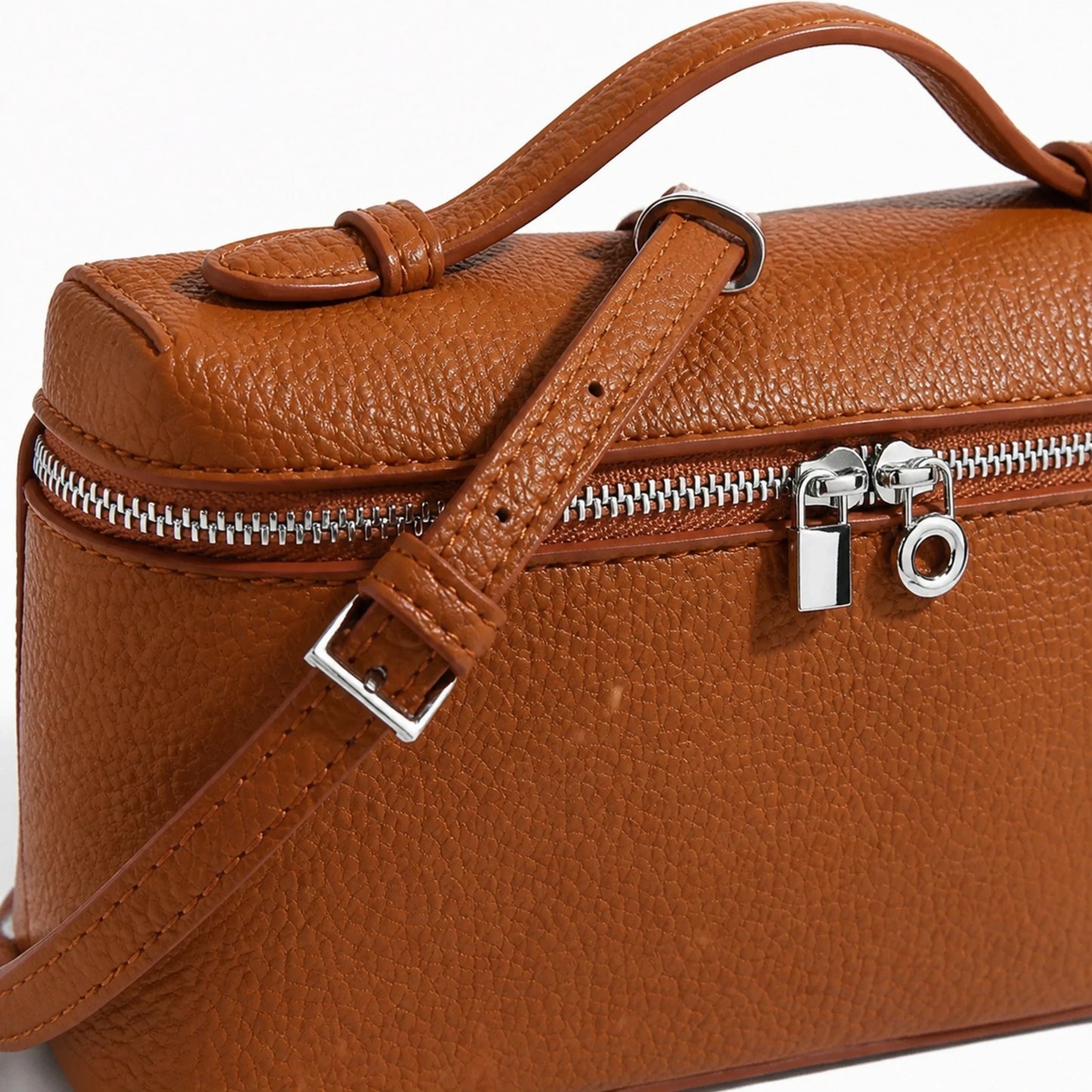 Chocolate Brown sling bag construction detail — view 13