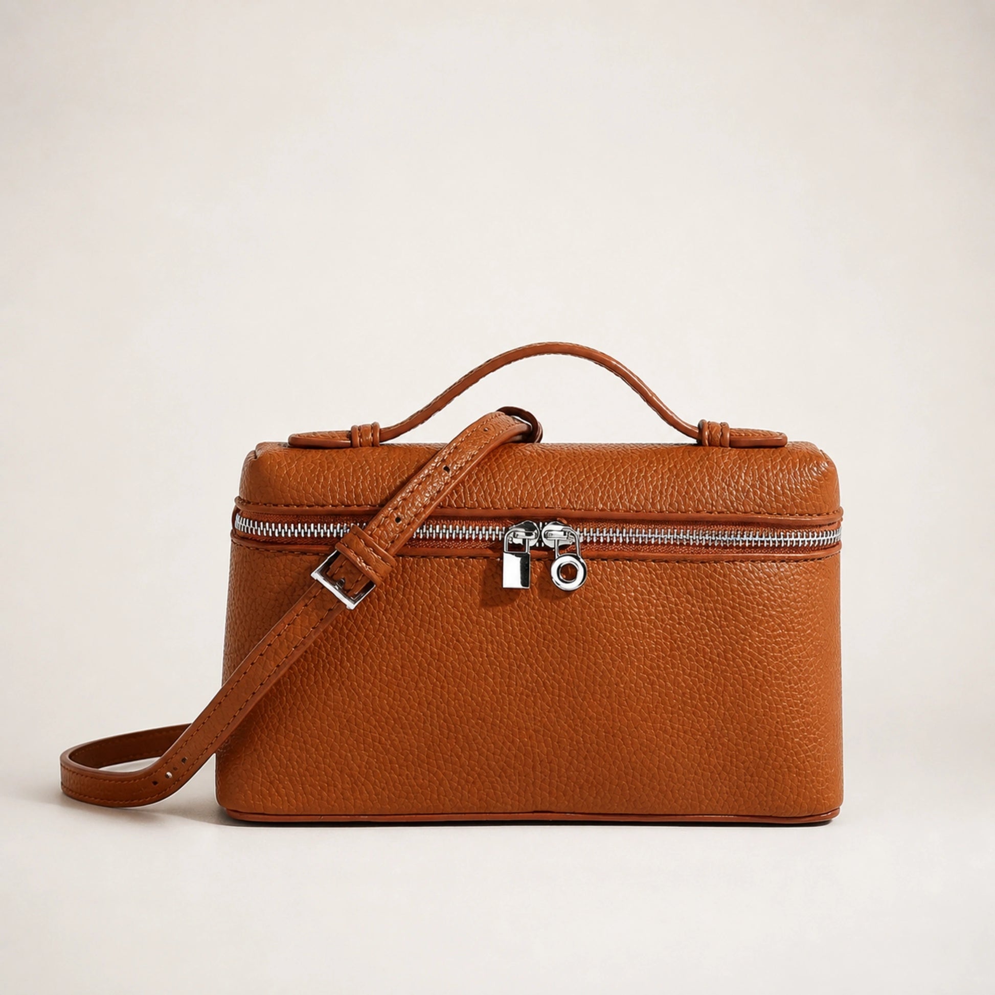 Chocolate Brown sling bag complete front view — view 5