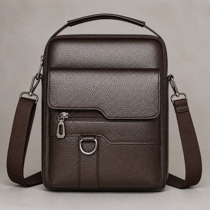 Brown Horizontal Panel sling bag complete front view — view 5