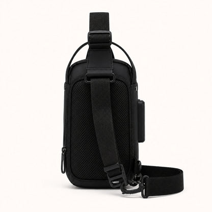 Black Tonal hard shell chest sling bag true rear view — view 5