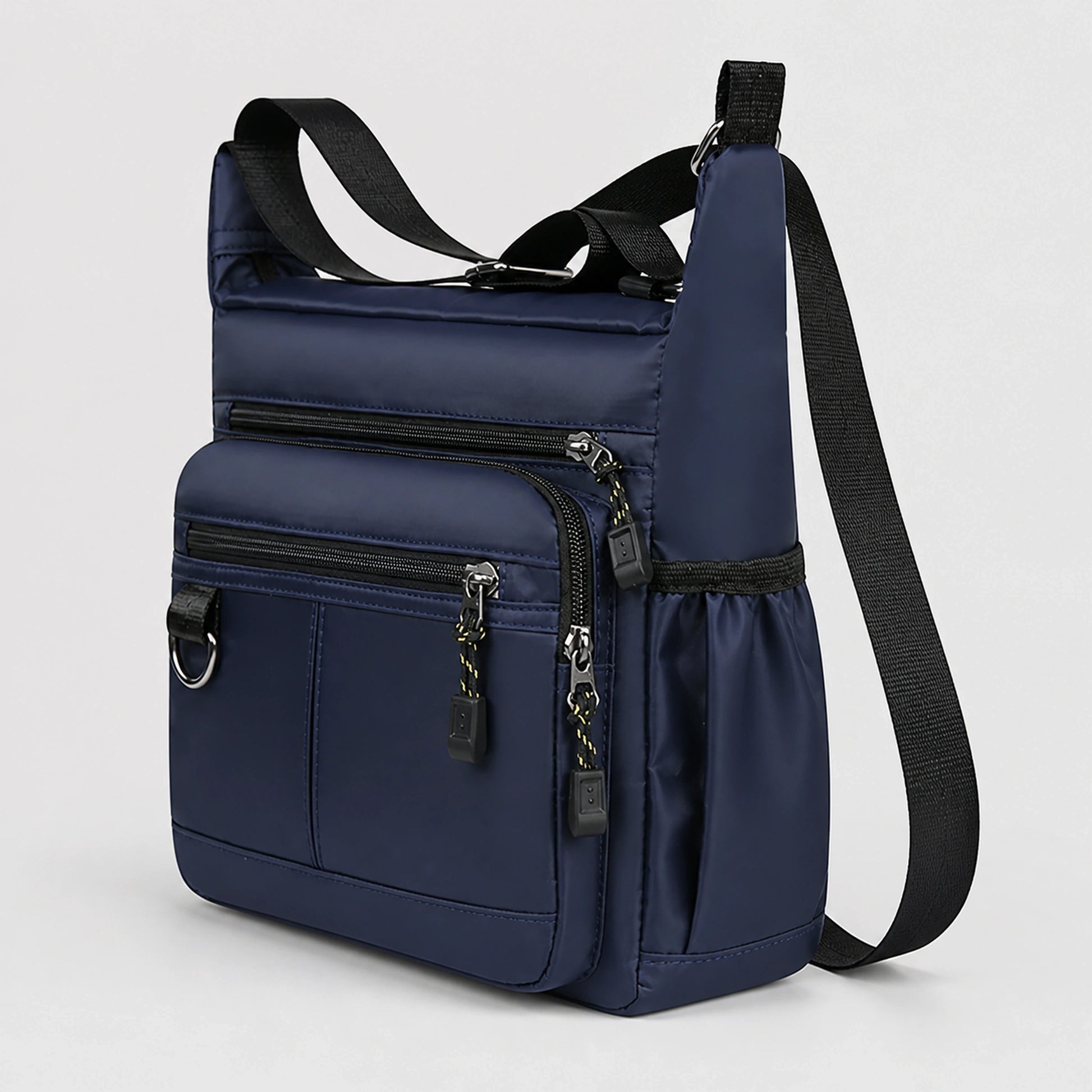 Navy Blue multipocket crossbody sling bag side profile — view 6