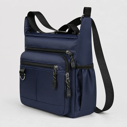 Navy Blue multipocket crossbody sling bag side profile — view 6