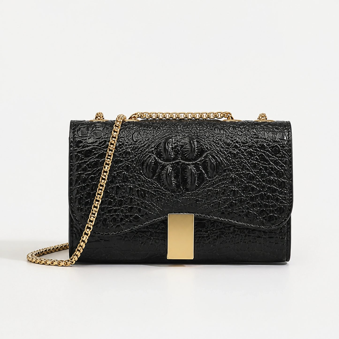 Black sling bag complete front view