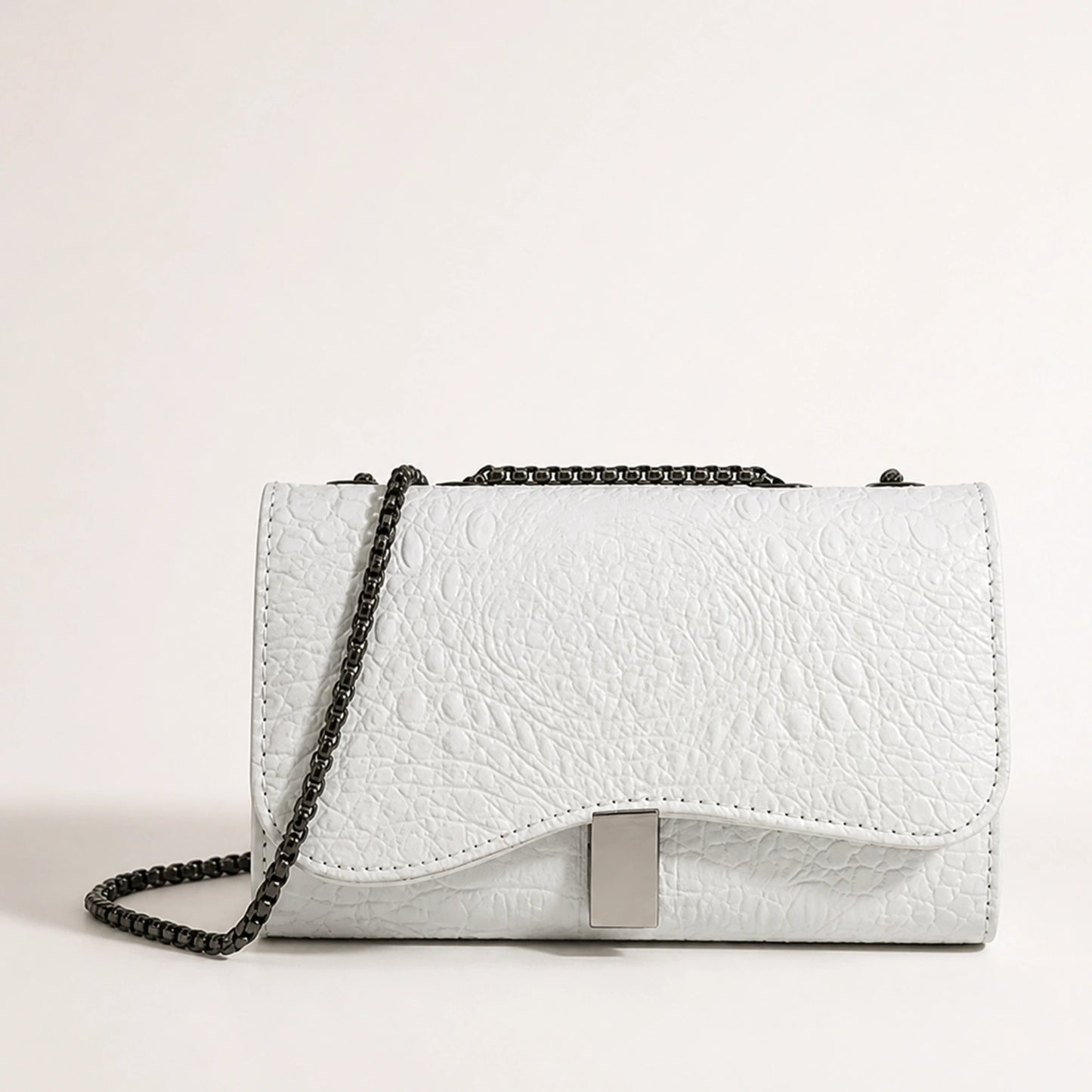 Ivory White sling bag complete front view — view 2