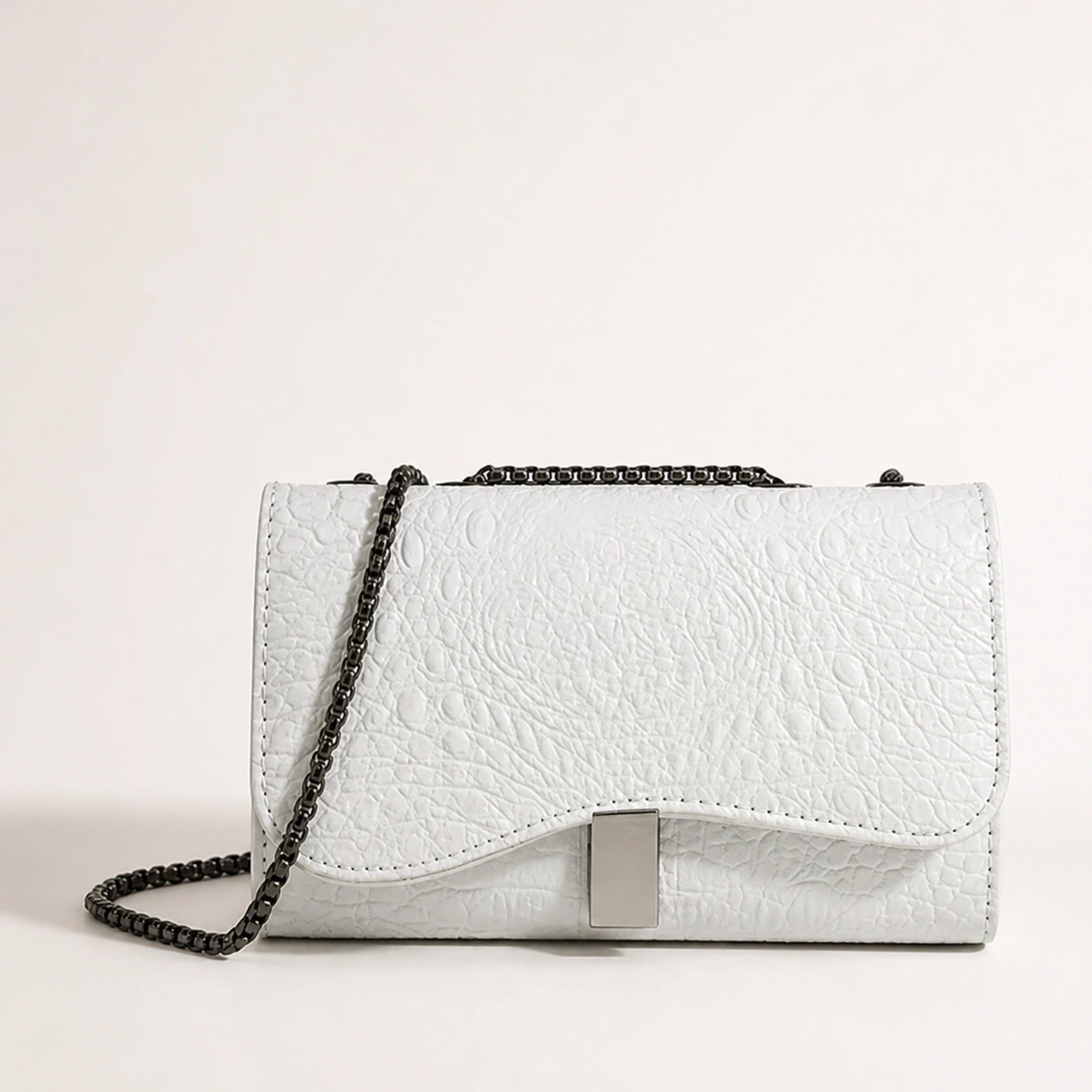 Ivory White sling bag complete front view — view 2