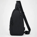 Black Three Zipper sling bag complete front view