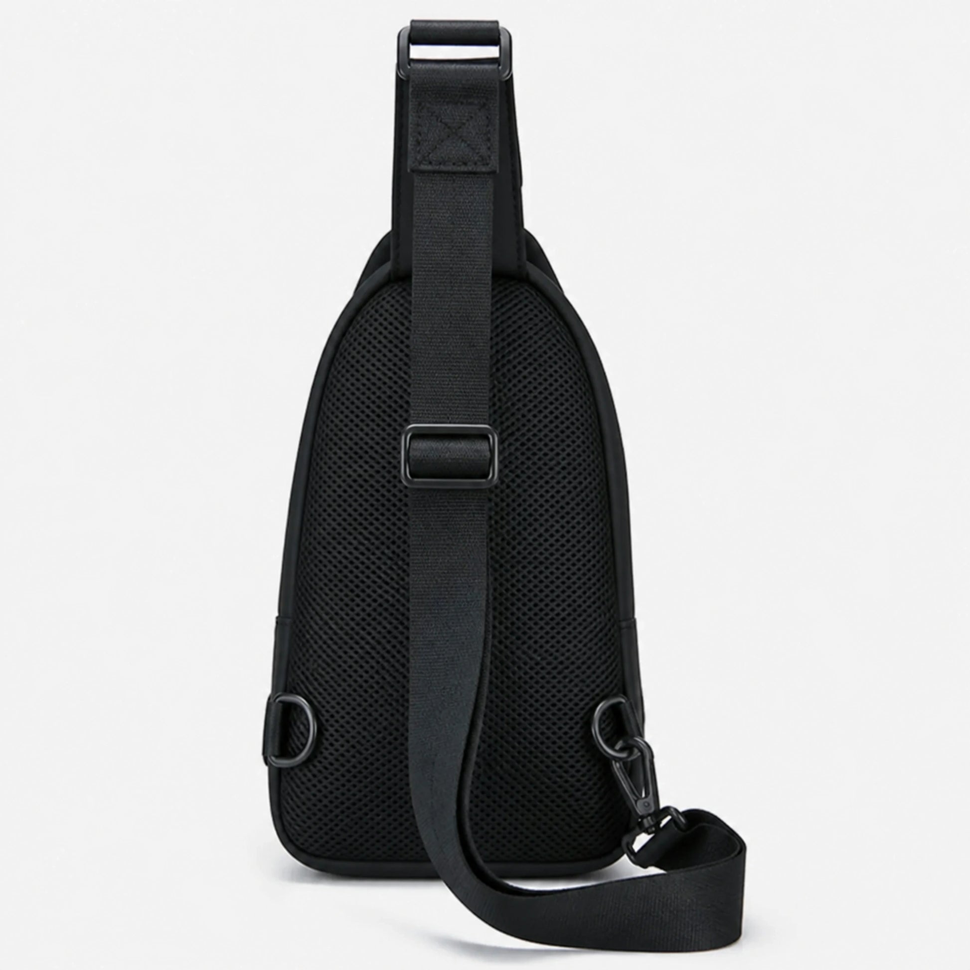 sling bag — Black Three Zipper rear view — view 6