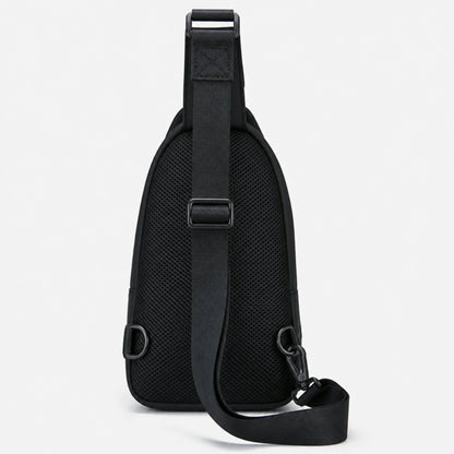 sling bag — Black Three Zipper rear view — view 6