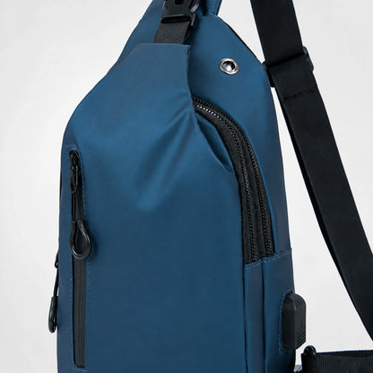sling bag — Blue Two Zipper construction detail — view 8