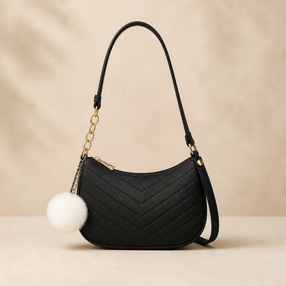 Black sling bag complete front view