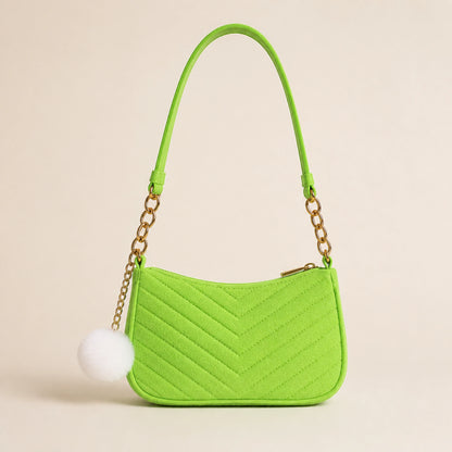Lime Green sling bag complete front view — view 2