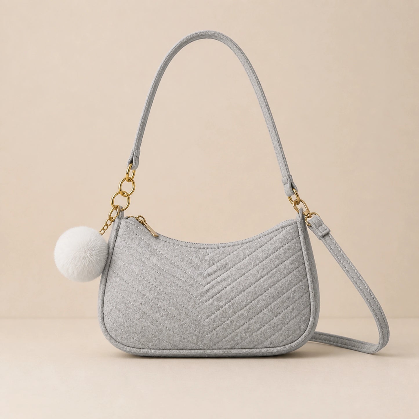 Light Gray sling bag complete front view — view 7