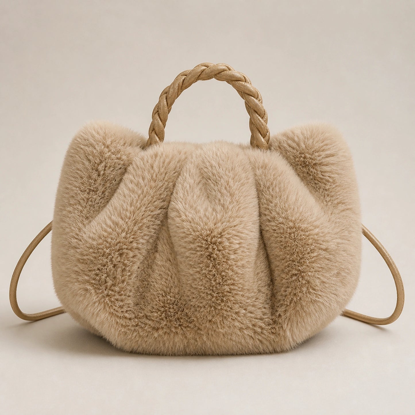 Taupe sling bag complete front view — view 2