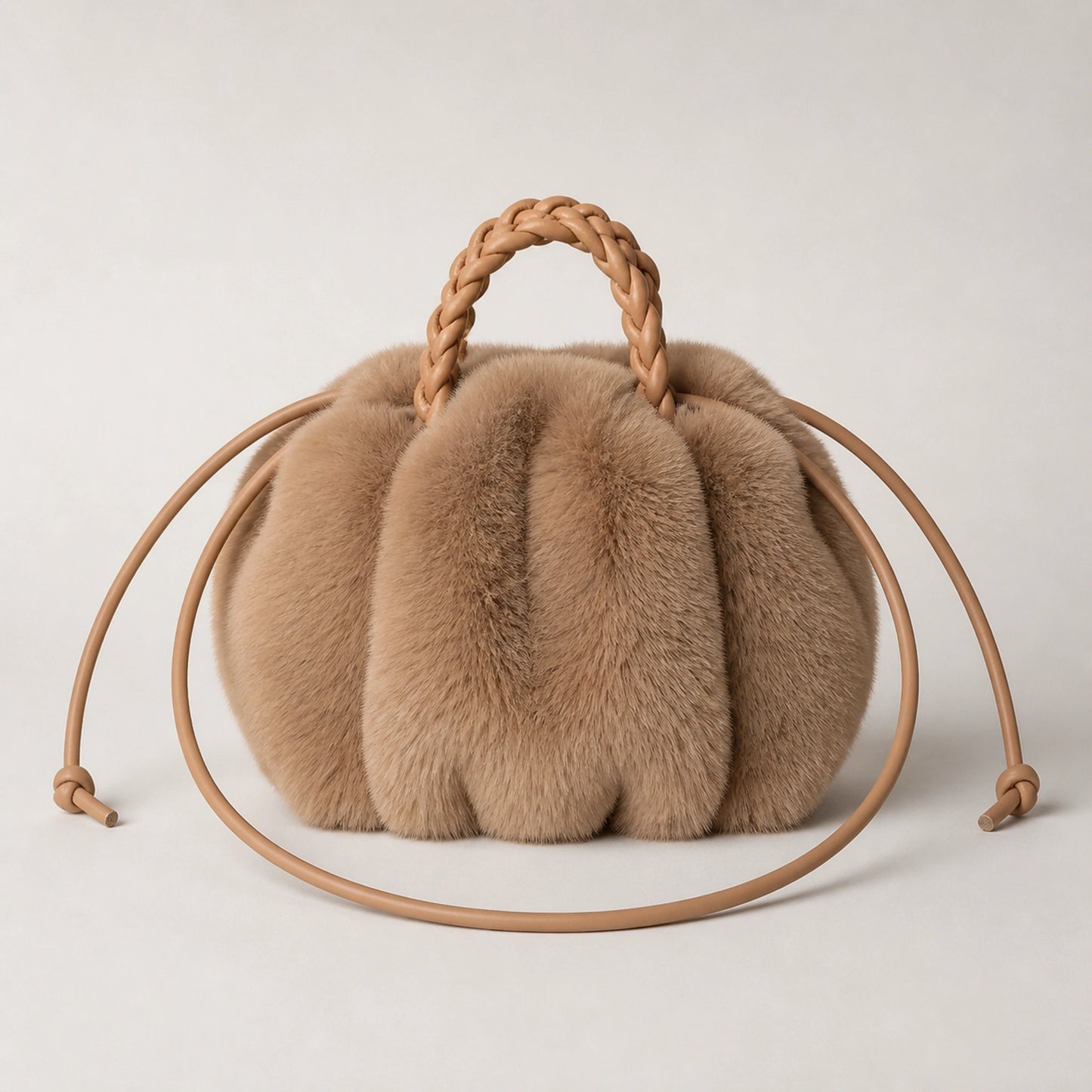 Beige sling bag complete front view — view 3