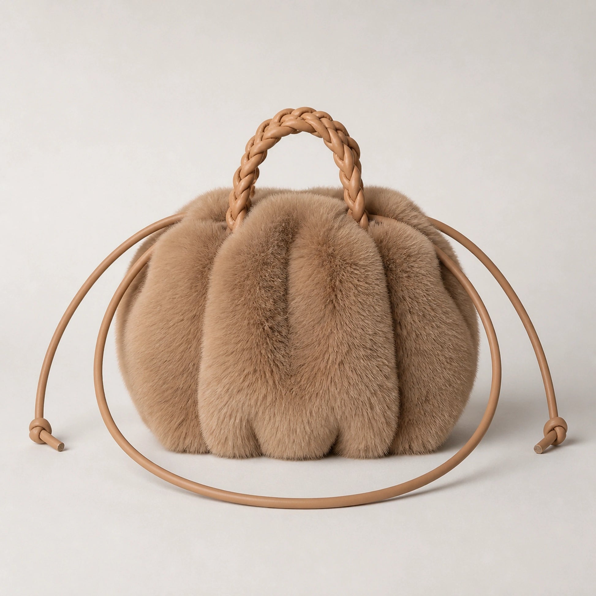 Beige sling bag complete front view — view 3