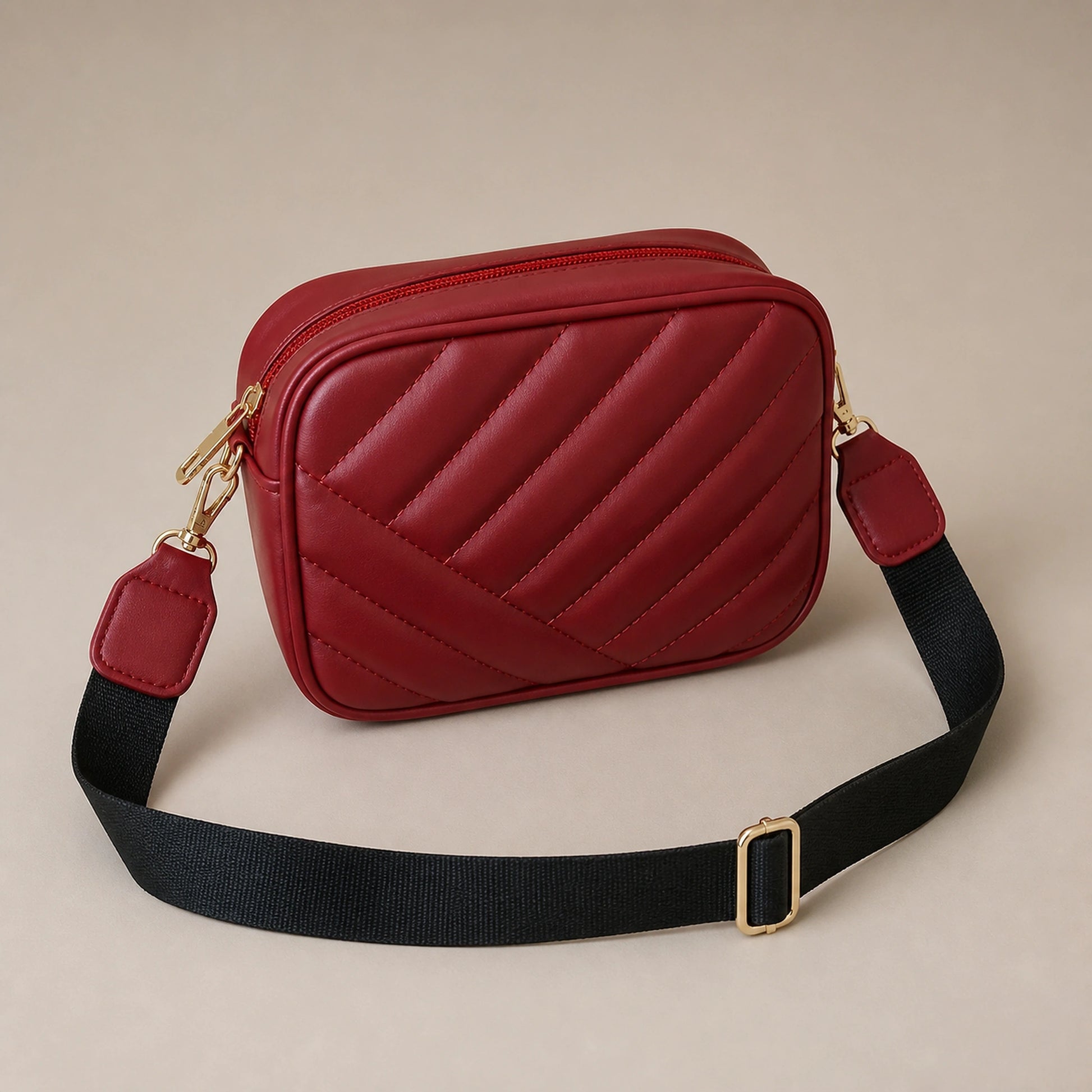 sling bag — Burgundy red front — view 3