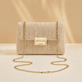 Beige Envelope sling bag complete front view