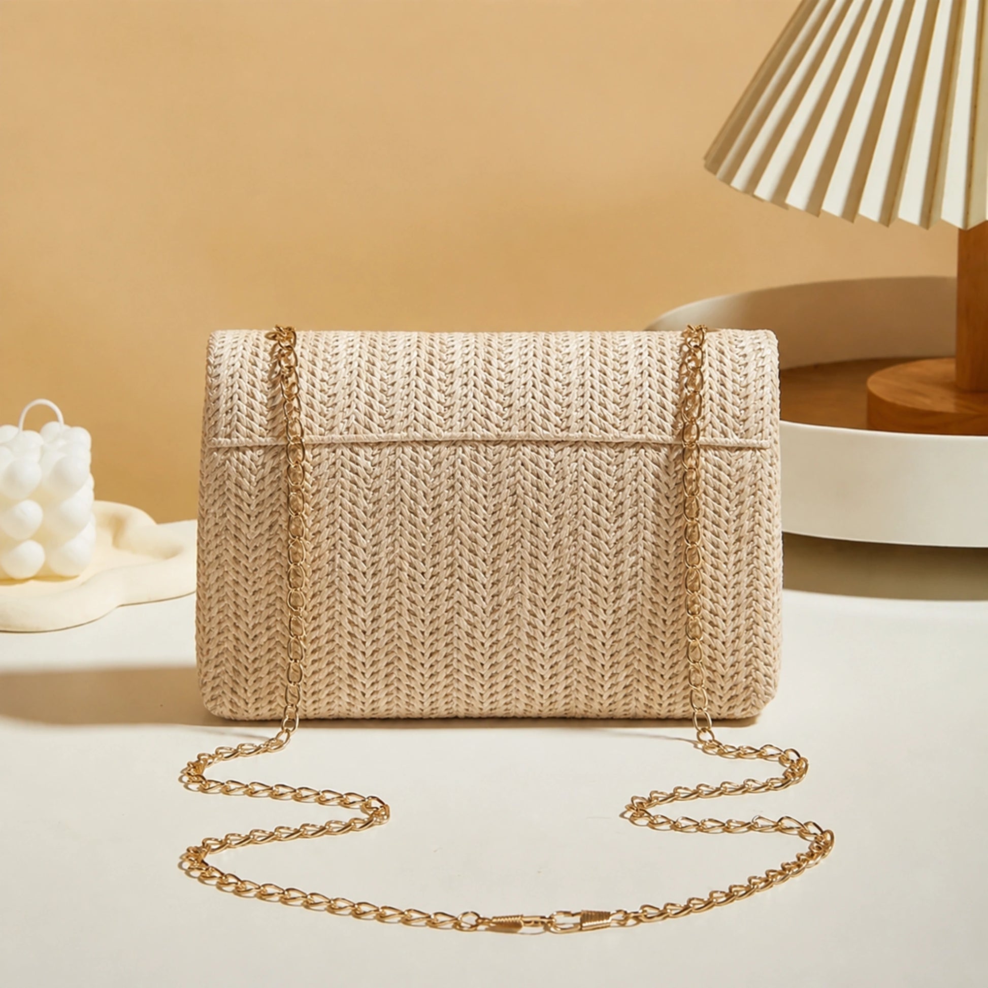 Beige Envelope sling bag back view — view 8
