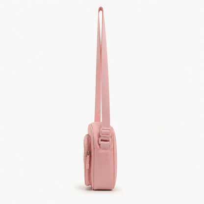 sling bag — Pink small clear window crossbody pouch true side profile — view 10
