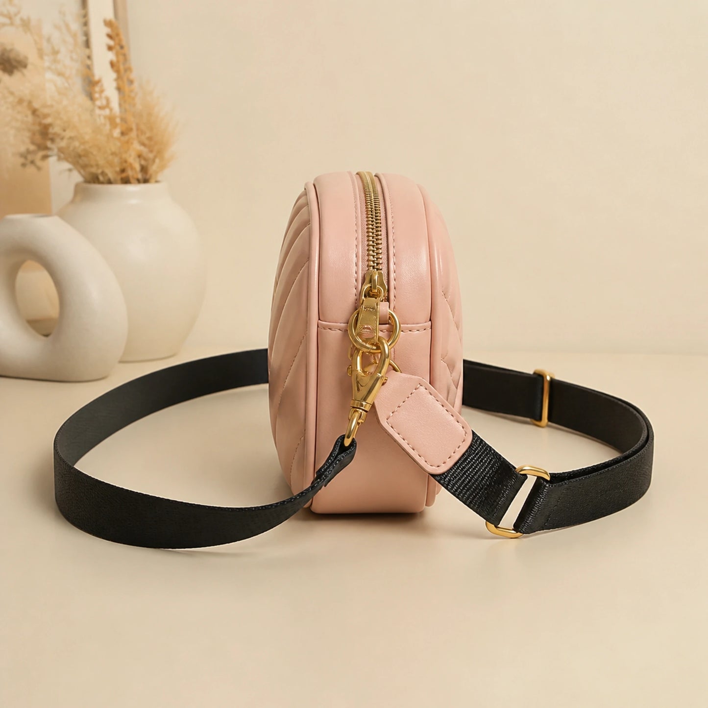 sling bag — Blush pink bag side view — view 6