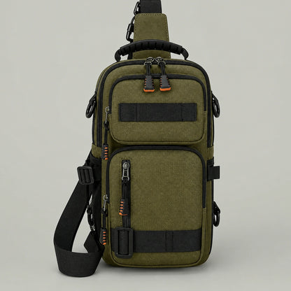 Olive Green sling bag complete front view — view 3