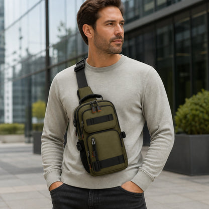 Ethan Lightweight Multi Pocket Chest Sling Bag adult view — view 8